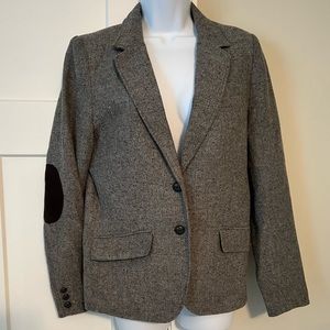 H&M Gray Blazer with Elbow Patches, Metal buttons